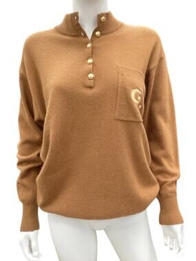 Laurel VTG Sweater Women’s Size Small Wool Blend with Front Pocket in Mustard